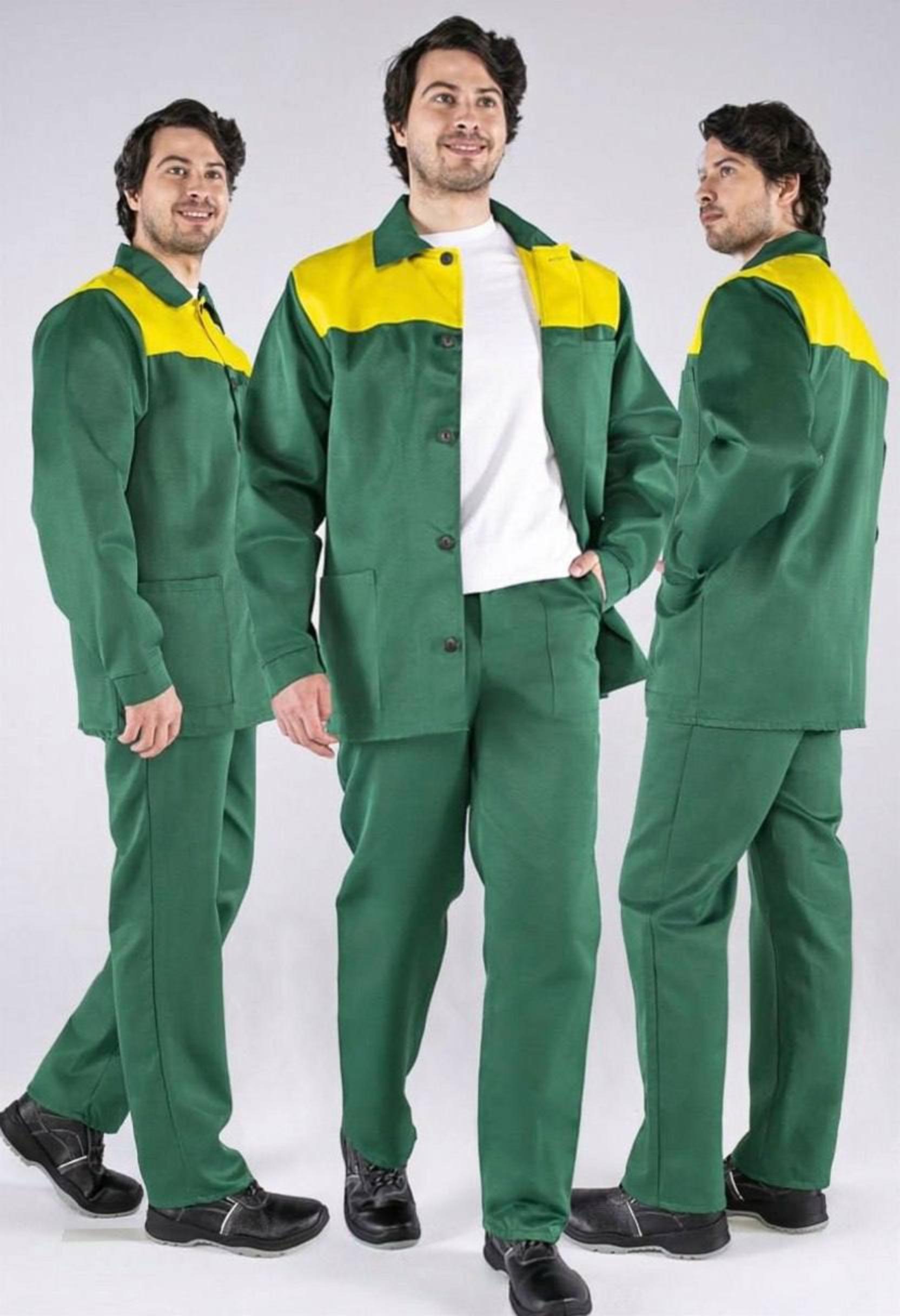 Костюм Стандарт (тк.Смесовая,210) брюки, зеленый/желтый Костюм Стандарт (тк.Смесовая,210) брюки, зеленый/желтый