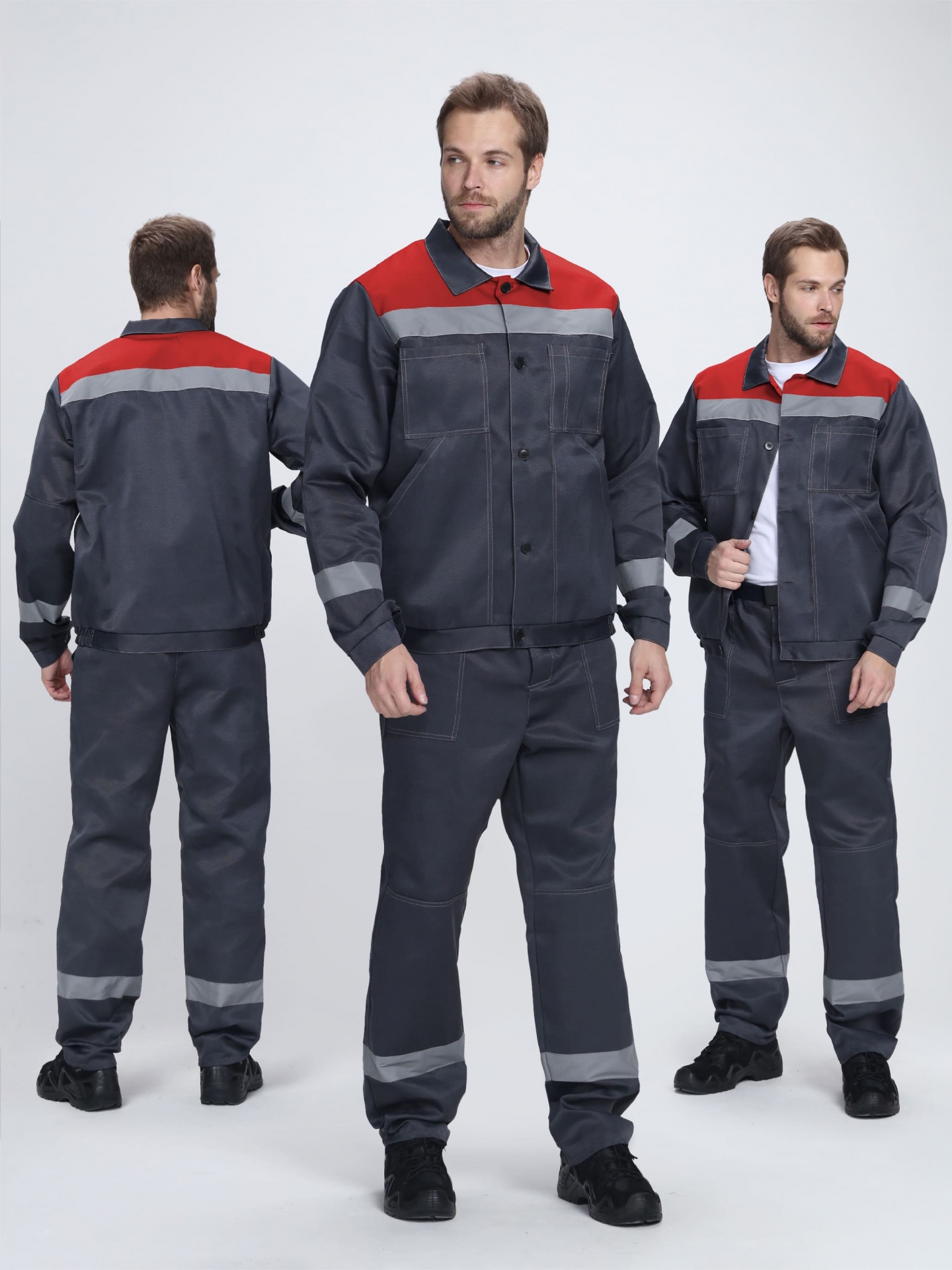 Костюм Легион-1 СОП (тк.Смесовая,210) брюки, т.серый/красный Костюм Легион-1 СОП (тк.Смесовая,210) брюки, т.серый/красный