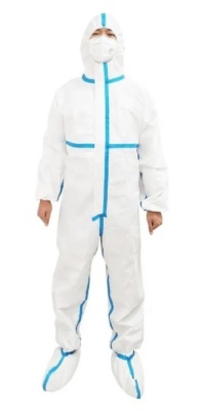 Комбинезон одноразовый изолирующий с пришитыми бахилами Комбинезон одноразовый изолирующий с пришитыми бахилами
