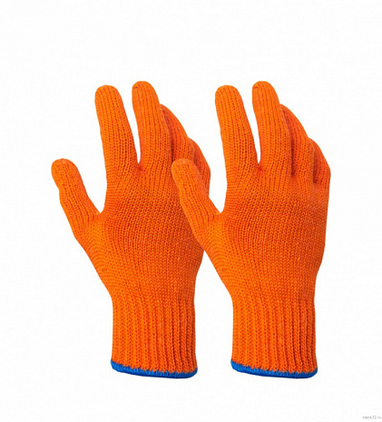 Перчатки оранжевые из смесовой пряжи (10КЛ,В.)