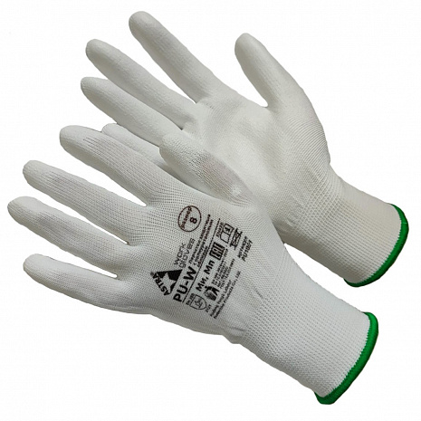 Astra PU-W Перчатки из полиэстера белого цвета с полиуретановым обливом