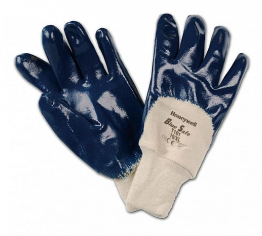Перчатки с нитриловым покрытием HONEYWELL Блюсейф Bluesafe, с манжетой, T101