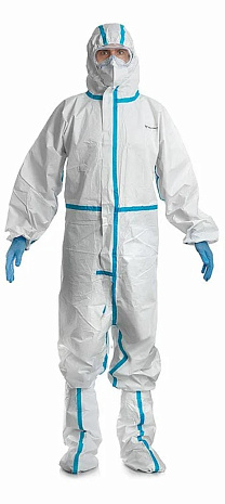 Комбинезон одноразовый изолирующий с высокими бахилами